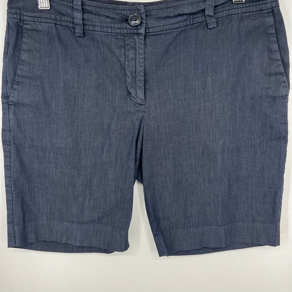 Ann Taylor Signature Petite Dark Wash Denim Look Stretch Shorts Size 6P - Picture 9 of 12